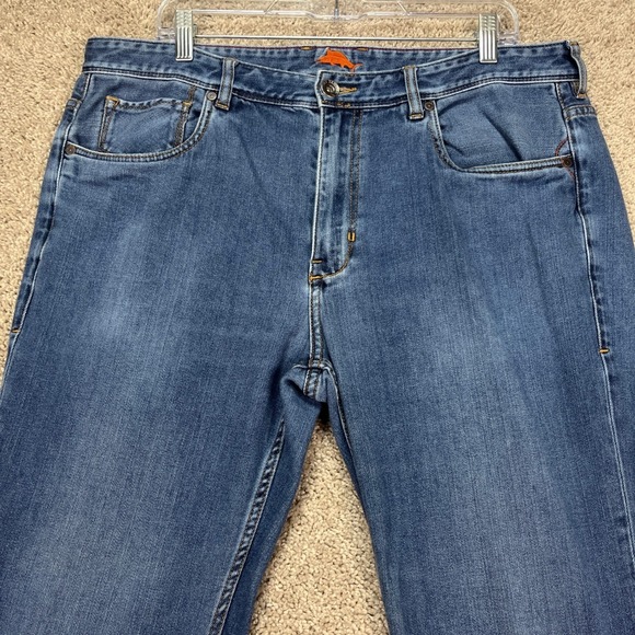 Tommy Bahama Denim Mens‎ 38x32 Antigua Cove Jeans Straight Fit Blue Cotton Blend